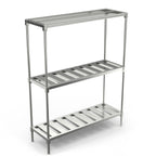 Thumbnail image #1 for Winholt Equipment BKR-722076 Beer Keg Rack, Welded Aluminum, 3 Adjustable Shelves, 72 x 20 x 76 in, NSF