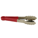 Thumbnail image #1 for Thunder Group SLTG812R 12-Inch One-Piece Stainless Steel Utility Tongs with Red Non-Slip Color-Coded Handle Case of 120