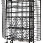 Thumbnail image #1 for Quantum M1436-69MIXSECBK Security Unit, Mobile, Mixed Wine Storage, 36"W x 18"D x 69"H, includes: (1) top shelf, (1) bottom shelf, (2) intermediate