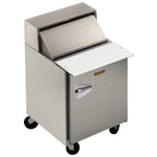 Thumbnail image #1 for Traulsen Dealer's Choice UPT3212-L-SB 32-Inch 1-Door 12-Pan Prep Table Refrigerator, Left-Hinged, Roll-Top Overshelf