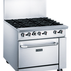 Thumbnail image #2 for Dukers Appliance Co., USA Ltd. DCR36-6B 36-Inch Commercial Gas Range, 6 Open Burners, Standard Oven, Stainless Steel, Hi-Shelf