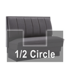 Thumbnail image #1 for ATSMFG ATS AT&S-AHC-LX36-6CH GR5/COM Single Vinyl Half-Circle Booth, 6-Channel Back, 48"W x 90"D x 36"H