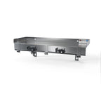 Thumbnail image #1 for NBR Equipment WS-US Wall-Mounted Utility Shelf, 24"W x 8"D, 18-Gauge 304 Stainless Steel, 2 Mop Holders, 3 Rag Hooks