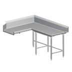 Thumbnail image #1 for Pacific Stainless Products DTCC120-14-R Corner Clean Dishtable, Left-to-Right, 60" Machine-to-Corner x 120" Corner-to-End, 14-Gauge 304 Stainless