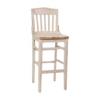 Thumbnail image #1 for Flash Furniture Hercules XU-DG-W0006B-ANTWHT-GG Commercial Bar Stool, Armless Wood Schoolhouse Back, Antique White Beechwood Seat