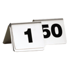 Thumbnail image #1 for TableCraft Products T150 Stainless Steel Number Tent Set, Numbers 1–50, 2-1/2" x 2" Case of 4