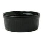 Thumbnail image #1 for International Tableware Cancun RAMF-10-B 8 oz Black Ceramic Fluted Round Ramekin Case of 3 Dozen