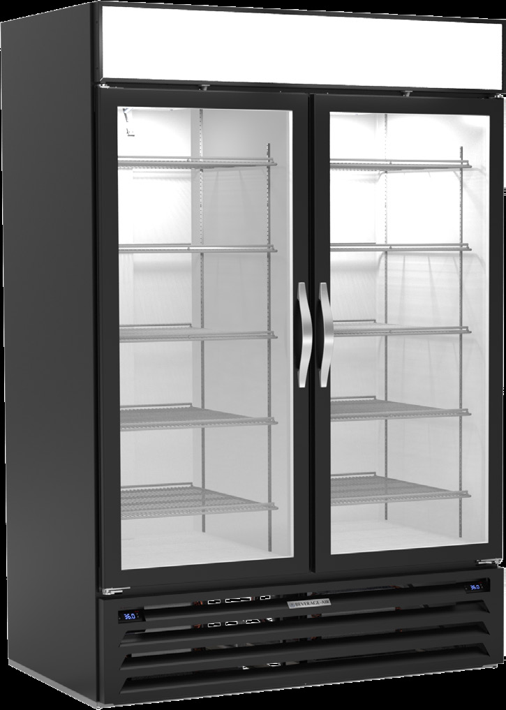 Product image #5 for Beverage-Air MarketMax Dual-Temp Reach-In Wine Merchandiser, 2-Section, 52 Inch, Self-Contained Bottom Mount, Black Exterior