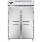 Thumbnail image #1 for Continental Refrigerator Designer Line D2RSNSSHD Two-Section Reach-In Refrigerator, Half-Height Solid Stainless Steel Doors, Self-Contained