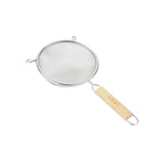 Thumbnail image #1 for CAC China SSTR-08D Stainless Steel Mesh Strainer, 8-Inch, Double-Layer Fine & Coarse Mesh, Wood Handle Case of 48