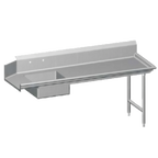 Thumbnail image #1 for Pacific Stainless Products DTSS60-16-R Soiled Dish Table, Right-to-Left, 60"W, 16-Gauge 304 Stainless Steel, 20"W Pre-Rinse Sink
