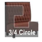 Thumbnail image #1 for ATSMFG ATS AT&S-ATQ-K48-BT GR6 Kevin Three Quarter Circle Booth, single, 48" x 90" x 90" x 48"long x 48" high, Sewn Button-tuft back, removable