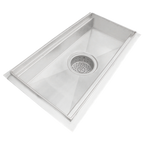 Thumbnail image #1 for IMC/Teddy LFT30-14-SG-ADA Floor Trough, 14 ga 304 Stainless Steel, with Drain and Subway Grating, 168"W x 30"D x 4"D