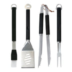 Thumbnail image #1 for Chef Master Mr. Bar-B-Q 02466Y 4-Piece Finger-Grip BBQ Tool Set with 4-in-1 Spatula, Fork, Tongs & Basting Brush Case of 4