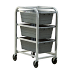 Thumbnail image #1 for New Age 97205 Open-Frame Aluminum Lug Dolly, 3-Lug Capacity, 4 Swivel Casters, 19-3/4"W x 26-3/4"D x 41"H