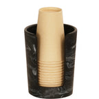 Thumbnail image #1 for Cal-Mil 23859-124 Cup Holder, 4.25" Diameter x 8.25"H, Front Cutout, White Swirl Resin