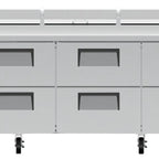 Thumbnail image #6 for True Mfg. - General Foodservice TPP-AT-119D-8-HC 119-Inch 4-Section Pizza Prep Table with 8 Drawers and White Poly Cutting Board