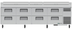 Thumbnail image #6 for True 119-Inch 4-Section Pizza Prep Table with 8 Drawers, White Poly Cutting Board, and Self-Contained Refrigeration