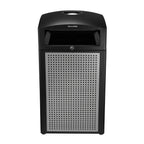 Thumbnail image #1 for Alpine Industries ALP472-40-SIL 40-Gallon Silver Steel Trash Container with Lid, Ashtray, and Plastic Insert