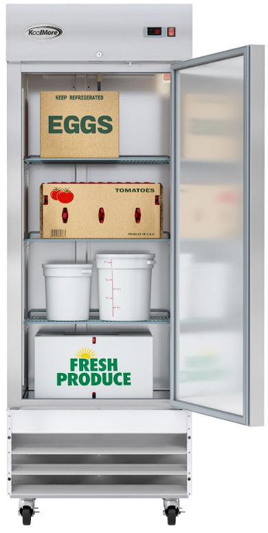 Product image #5 for KoolMore 29-Inch One-Section Reach-In Refrigerator, 15.5 Cu. Ft., Bottom-Mount, Stainless Steel, Solid Door