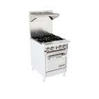 Thumbnail image #2 for Venancio USA Genesis G24ST-24B 24 in Gas Commercial Range, 4 Open Burners, Standard Oven, Stainless Steel Front & Sides