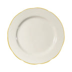 Thumbnail image #1 for CAC China Seville SC-6G Round Ceramic Plate, 6-3/8" Diameter, Scalloped Edge, Gold Band Case of 3 Dozen