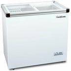 Thumbnail image #1 for USR Brands Coldline SD34 Ice Cream Freezer, 7.0 cu. ft., 2 Sliding Flat Glass Doors, White Exterior, Aluminum Interior