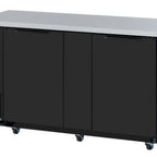 Thumbnail image #1 for Refrigeration X XBB-3SB-N6 Two-Section Back Bar Cooler, 69"W x 27-1/4"D x 37-1/8"H, 2 Solid Swing Doors, Stainless Steel Top, Black Exterior