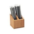 Thumbnail image #1 for Cal-Mil Bamboo 3308-60 Straw Organizer, 2 Compartments, 5"W x 5"D x 5-1/2"H