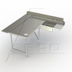 Thumbnail image #1 for AERO Manufacturing Aerospec 2SDL-L-48 Soiled Dish Table, 72" Machine-to-Corner x 48" End-to-Corner, Left-to-Right, 14/304 Stainless Steel