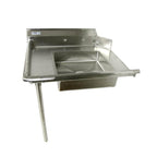 Thumbnail image #1 for SunFab SFDDT-60L Soiled Dish Table, Straight, 60"W x 30"D, Left-to-Right, 8"H Backsplash, 20" x 20" x 5" Pre-Rinse Sink