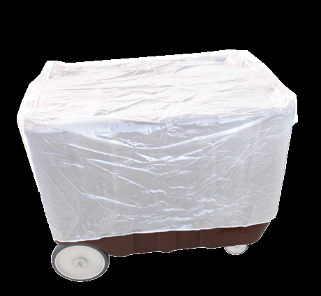 Product image #4 for Omcan Adjustable Dish Caddy Dolly with Dividers and Vinyl Cover, Grey, 240-405 Plate Capacity