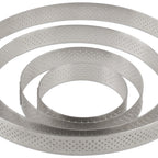 Thumbnail image #2 for JB Prince De Buyer M600 2.5 Perforated Stainless Steel Tart Ring, Round, 2-1/2" x 3/4"H