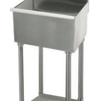 Thumbnail image #4 for Advance Tabco WSS-14-21FV-FM Freestanding Toe-Push Service Sink, 18-Inch Wide, 12-Inch Deep, 304 Stainless Steel, 8-1/2-Inch Backsplash