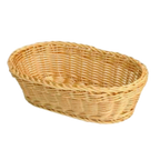 Thumbnail image #1 for Thunder Group PLBB1107 Oval Woven Plastic Fast Food Basket, 11 x 7 x 3-1/2 in, Stackable, Natural Tan Case of 36