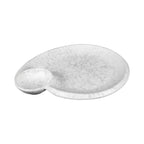 Thumbnail image #1 for G.E.T. Hermosa - EGS B429095-GYM Melamine Gray Marble Chip & Dip Plate, 2 Compartments, 9-1/2" x 8" x 1" Case of 6