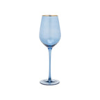 Thumbnail image #1 for Kadra Kitchenware Vikko Decor VD-P13-BL Wine Glass, 13.5 oz., Blue with Gold Rim Case of 24