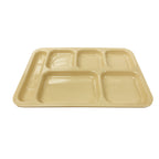 Thumbnail image #1 for Thunder Group ML801T 6-Compartment Left-Hand Tray, Tan Melamine, 14-1/2"W x 10"D x 1-1/8"H 1 Dozen