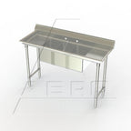 Thumbnail image #1 for AERO Manufacturing 3CS3-1614-11.5LR 3-Compartment Stainless Steel Sink, 68"W x 22"D x 40"H, 304 Stainless, Left & Right Drainboards
