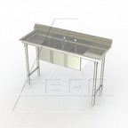 Thumbnail image #1 for AERO Manufacturing 3CS3-1410-17.5LR 3-Compartment Sink, 68"W x 20"D x 40"H, 16-Gauge 304 Stainless Steel, Left/Right Drainboards