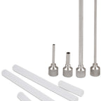 Thumbnail image #1 for JB Prince iSi B948 Injector Tip Set, 4-Piece, 3mm and 5mm Diameter, Long and Short Tips, Stainless Steel and Plastic