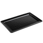 Thumbnail image #1 for TableCraft Products Ridge Collection™ 12070 Rectangular Melamine Serving Platter, 21 x 13 x 1 in, Black Case of 3