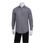 Thumbnail image #1 for Chef Works Gingham D500-BWC-XL Men's Dress Shirt, Long Sleeve, Poly/Cotton, White/Black Check, XL