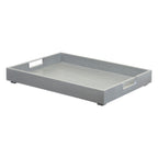 Thumbnail image #1 for Cal-Mil Ashwood 22347-83 Rectangular Room Service Tray, 22" x 17" x 3", Oak Wood, Gray, Metal Handles Case of 3