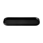 Thumbnail image #1 for CAC China Hudson XHDS-RT313-K Rectangular Melamine Platter, 12-1/4-Inch, Matte Black Case of 2 Dozen