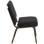 Thumbnail image #2 for Flash Furniture Hercules FD-CH0221-4-GV-S0806-GG Extra Wide Stackable Church Chair, Dot-Pattern Fabric Upholstery, Gold Vein Frame