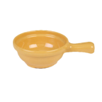 Thumbnail image #1 for Thunder Group CR305YW Melamine Soup Bowl with Handle, 10 oz, Yellow, 6-3/4" x 4-1/4" x 2" Case of 4 Dozen