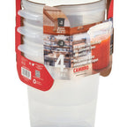 Thumbnail image #1 for Cambro RFS4PPRP3190 Round Translucent Plastic Food Storage Containers with Lids, 4 qt, 3-Container Set Case of 4