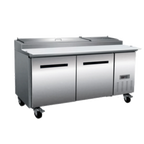 Thumbnail image #1 for Maxximum Maxx Cold MXCPP70HC Refrigerated Pizza Prep Table, 70.8"W, 2-Section, 2-Door, Stainless Steel, Poly Cutting Board