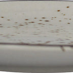 Thumbnail image #2 for International Tableware Splash™ SH-77-CR 7" Round Stoneware Plate, Crème Reactive Glaze with Dark Brown Trim Case of 3 Dozen